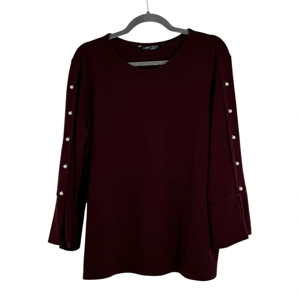 Lisette L Montreal XL Burgundy 80% Polyester/15% Viscose/5% Elastane Sweater